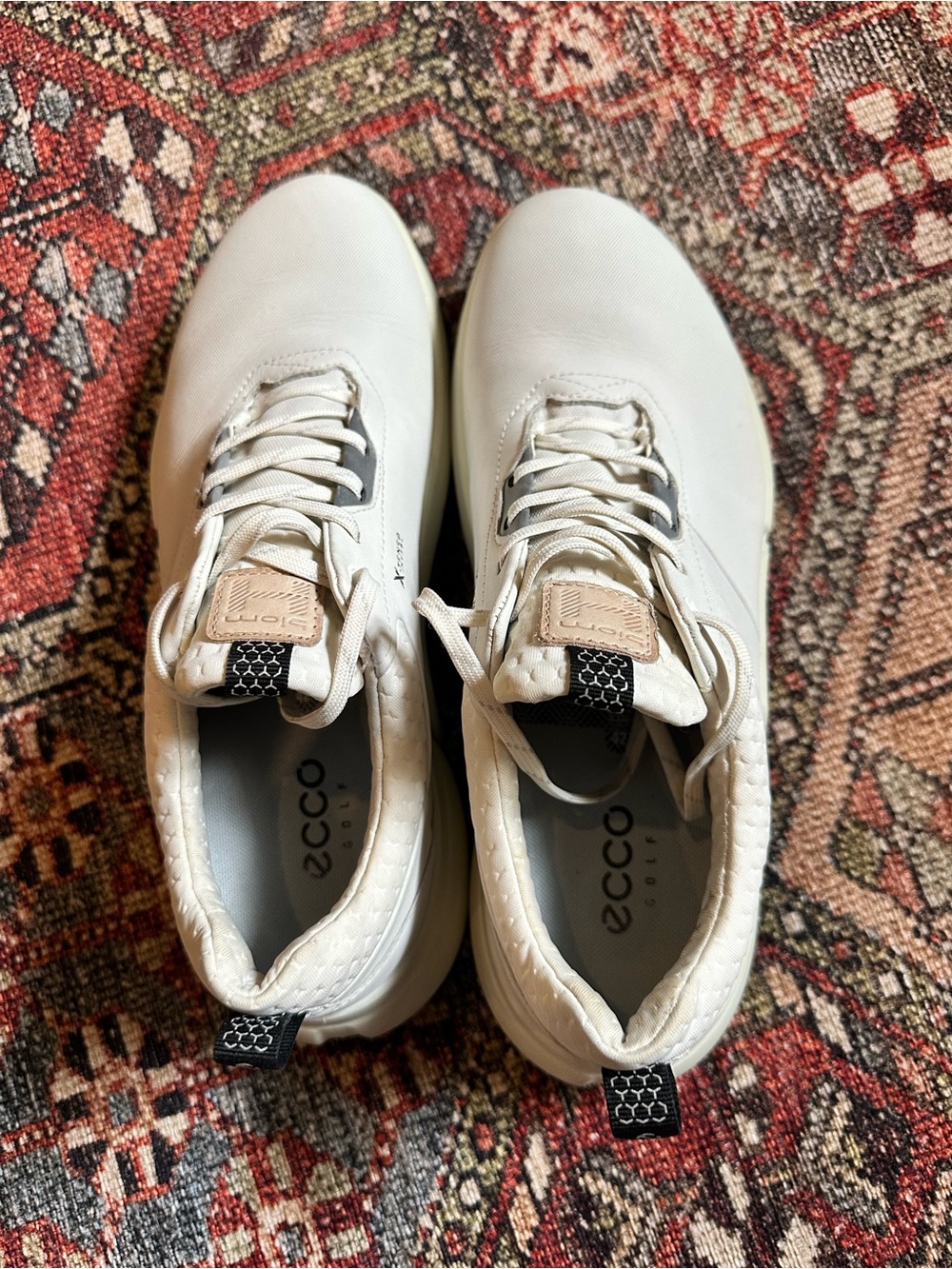 ECCO BIOM H4 White Leather Spikeless Golf Shoes - Size 42 (US 8-8.5)